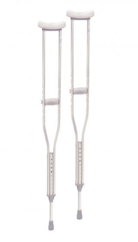 a pair of aluminum crutches for adults